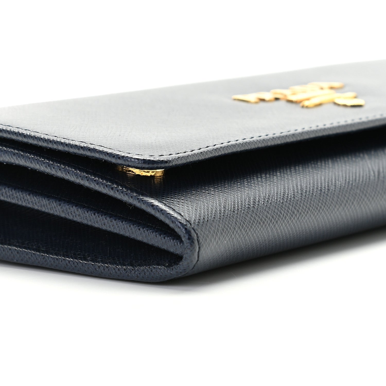 Prada Saffiano Lux Chain Wallet Baltico 3 of 7