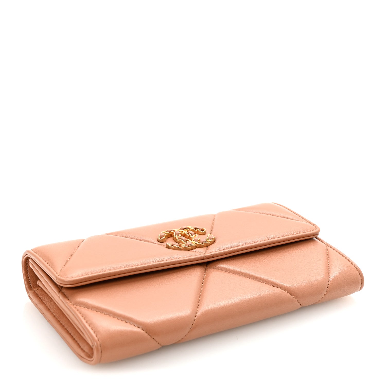 Chanel Lambskin Quilted Chanel 19 Flap Wallet Brown 4 of 9