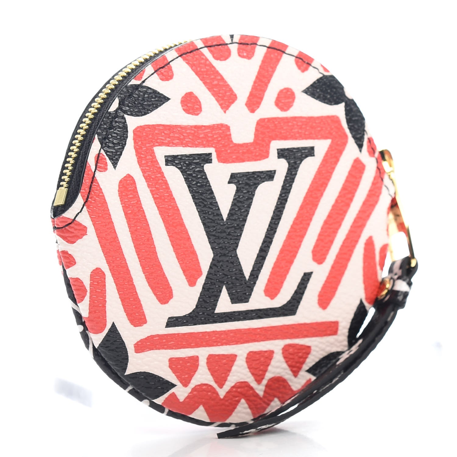 Louis Vuitton Monogram Giant Crafty Round Coin Purse Creme Rouge 2 of 4