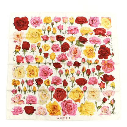 Gucci Silk Rose Print Square Scarf Multicolor 1 of 4