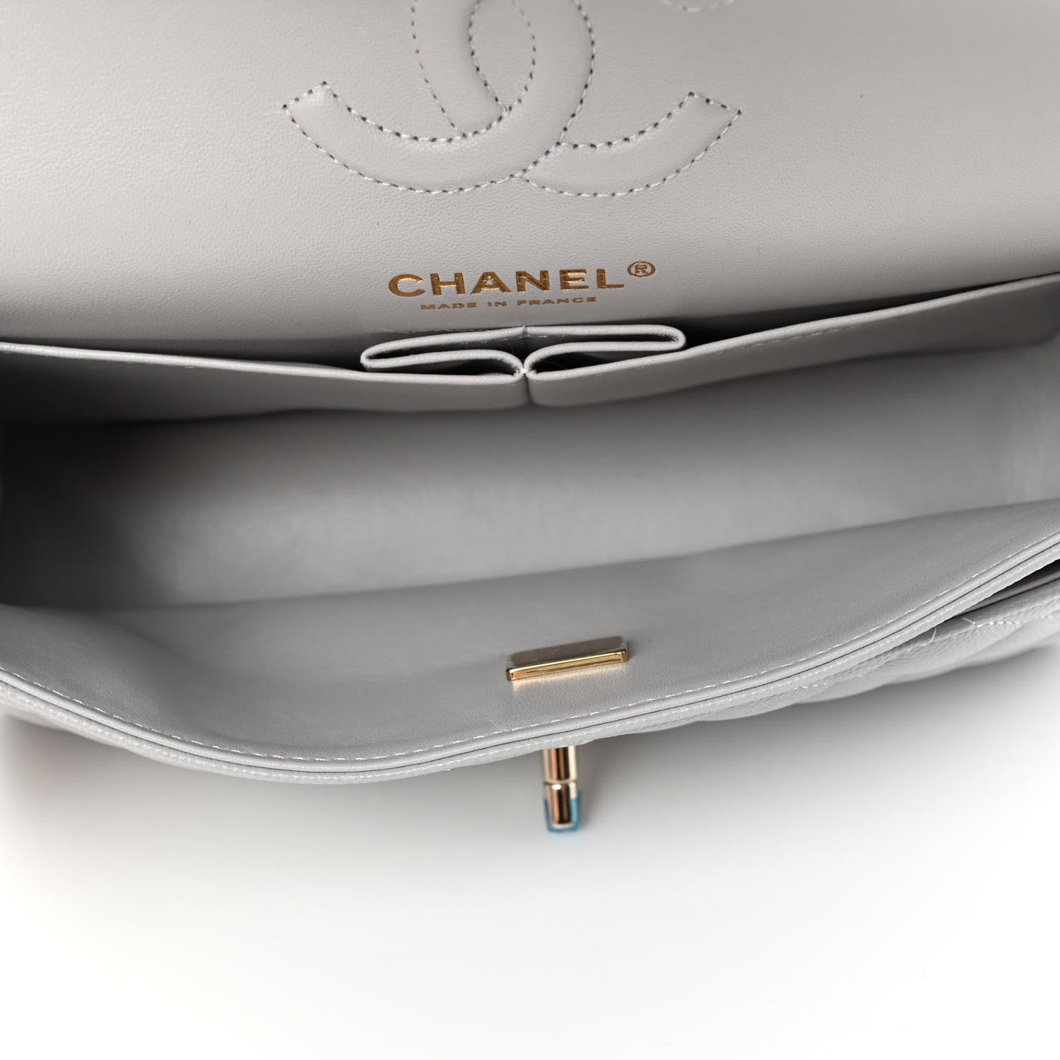 Chanel Caviar Quilted Small Double Flap Grey 4 of 4