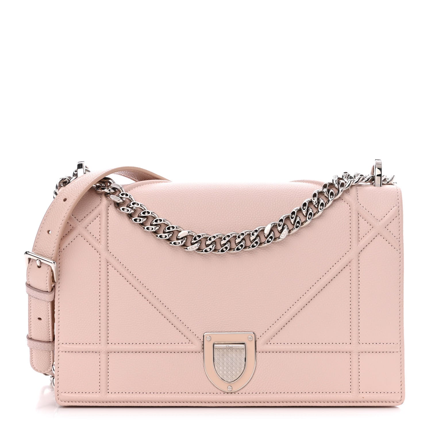 Christian Dior Grained Calfskin Medium Diorama Flap Bag Rose Poudre 1 of 16
