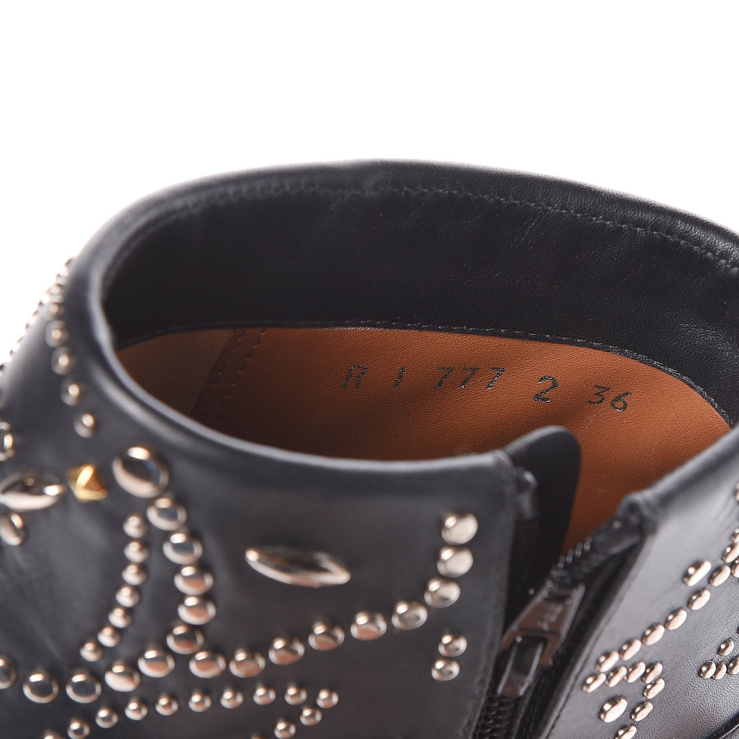 Valentino Garavani Calfskin Studded Ankle Boots 36 Black 8 of 8