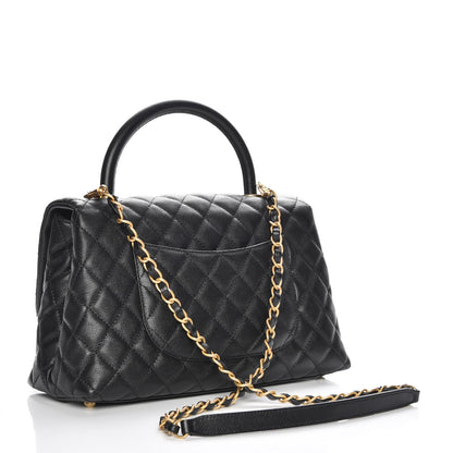 Chanel Caviar Quilted Small Coco Handle Flap Black 4 of 9