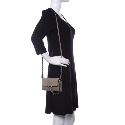 Chloe Suede Calfskin Mini Faye Shoulder Bag Motty Grey 2 of 10