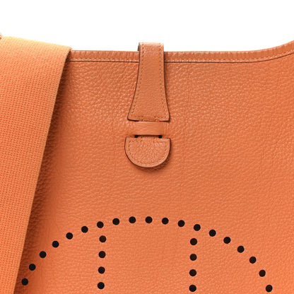 Hermes Taurillon Clemence Evelyne PM Orange 8 of 10