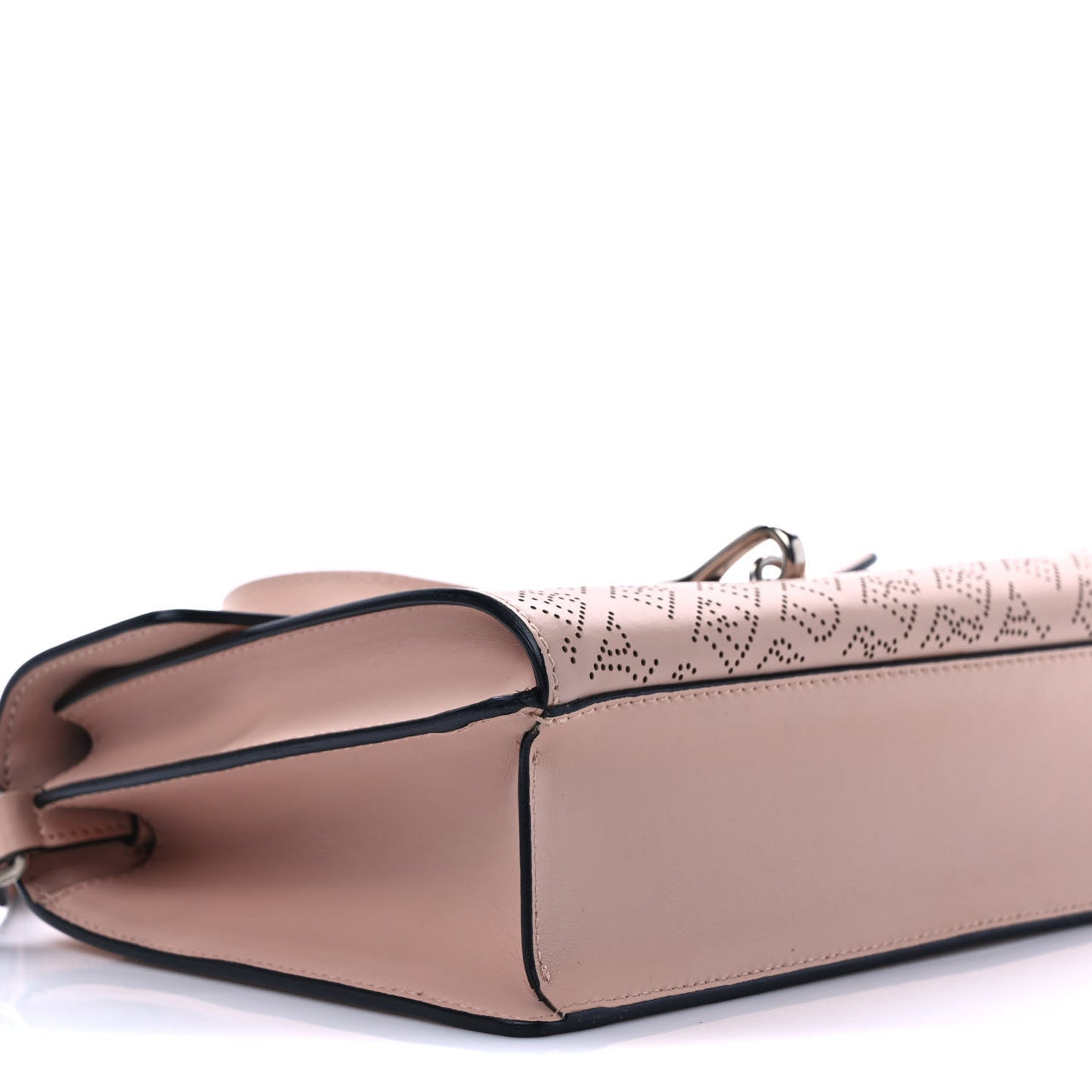 Calfskin Perforated Small Macken Crossbody Bag Fawn Pink