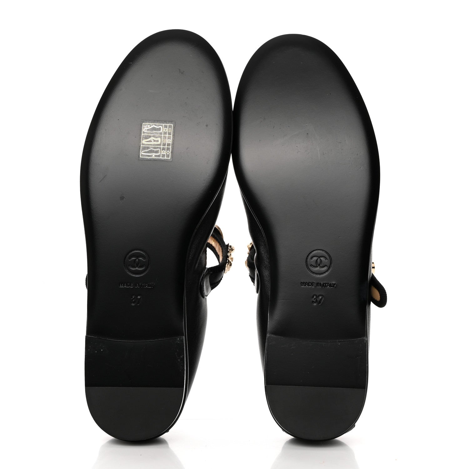 Chanel Lambskin Charm Mary Jane Flats 37 Black 5 of 9