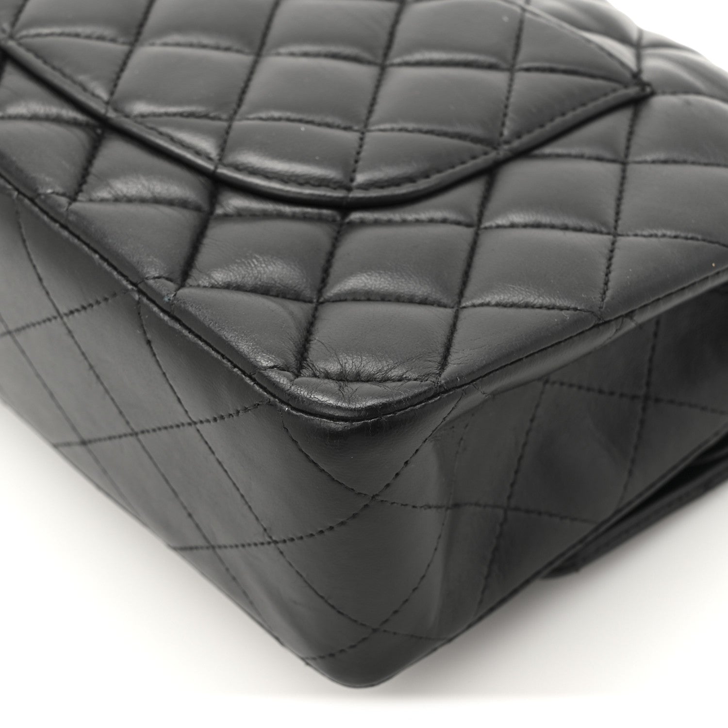 Chanel Lambskin Quilted Medium Double Flap Black 16 of 18