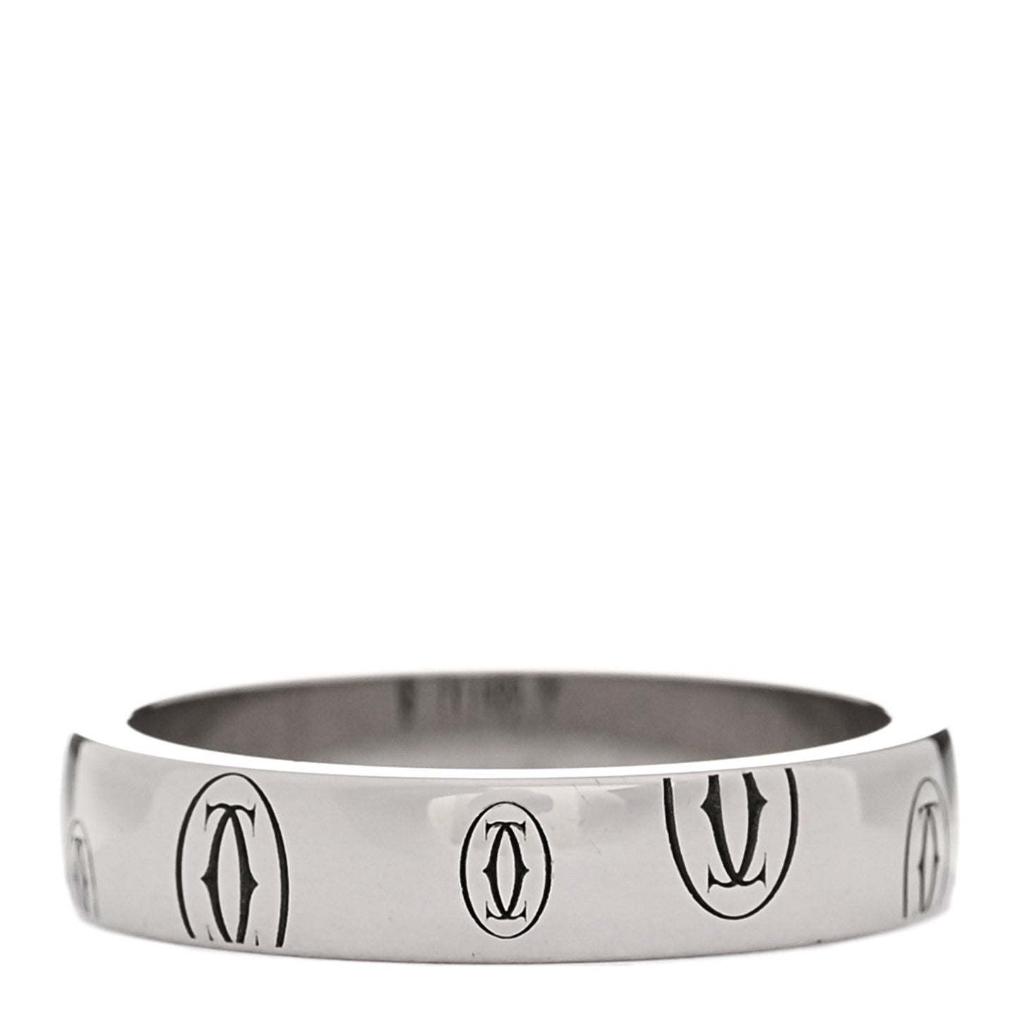 18K White Gold 4mm Happy Birthday Band Ring 51 5.75
