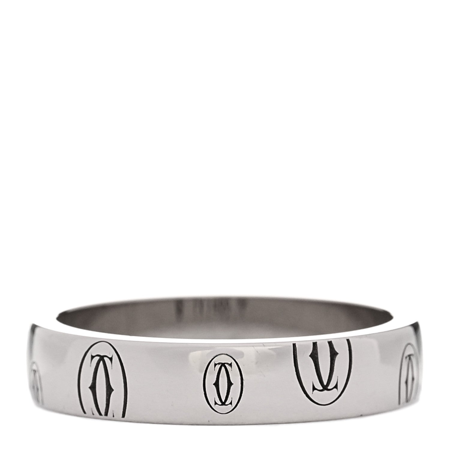 Cartier 18K White Gold 4mm Happy Birthday Band Ring 51 5.75 3 of 5