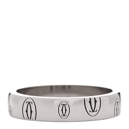 Cartier 18K White Gold 4mm Happy Birthday Band Ring 51 5.75 3 of 5