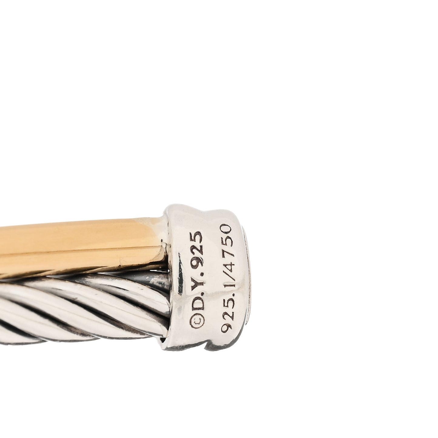 Sterling Silver 18K Yellow Gold 3mm Crossover Cuff Bracelet