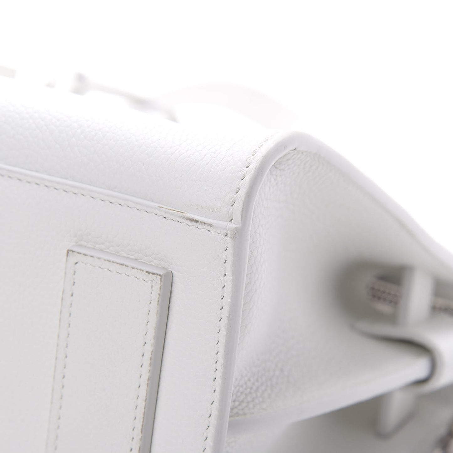 Grained Calfskin Baby Supple Sac De Jour White