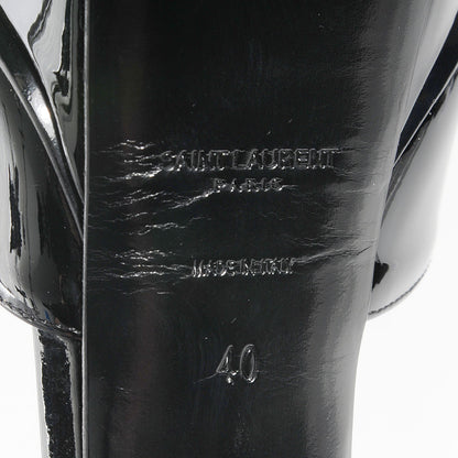 Saint Laurent Patent Janis 130 Platform T-Strap Pumps 40 Black 6 of 6