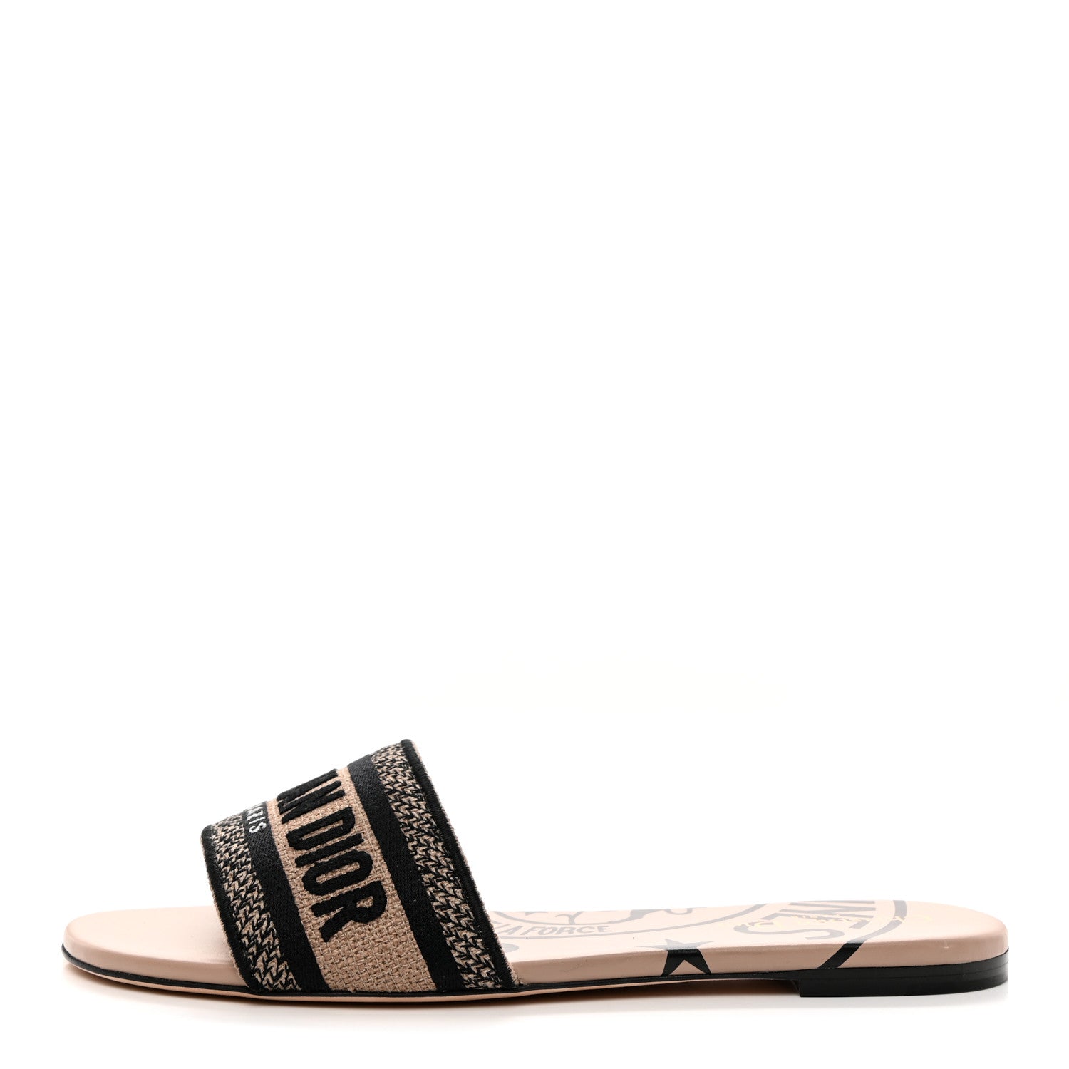 Christian Dior Canvas Union Embroidered Dway Flat Slide Sandals 40.5 Fard 1 of 9