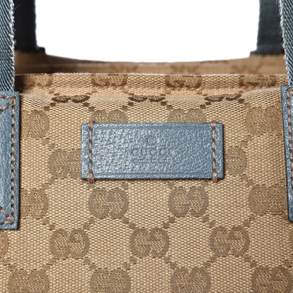 Gucci GG Monogram Large Web Handle Bucket Tote Blue 8 of 10
