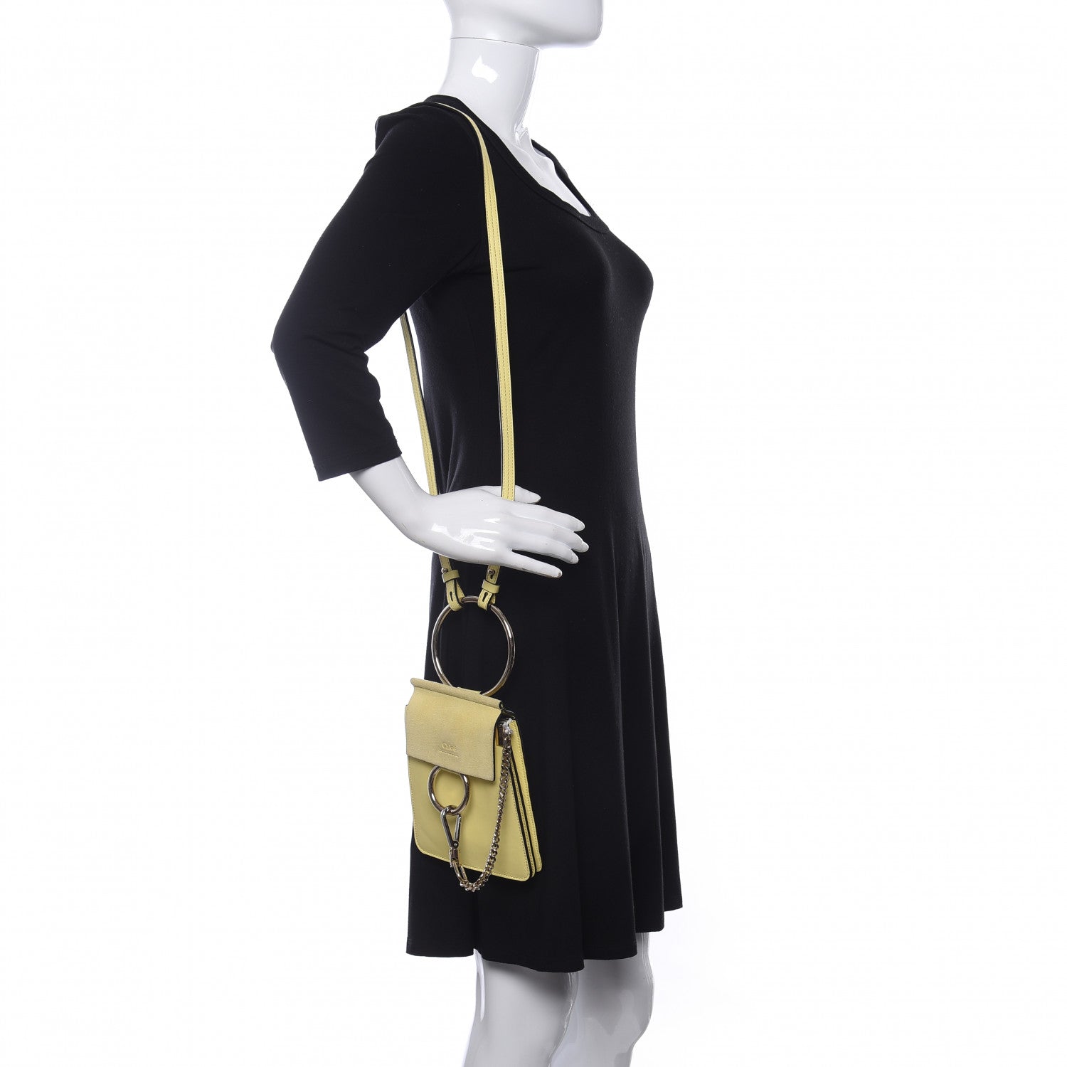 Chloe Suede Calfskin Mini Faye Bracelet Bag Lemonade 2 of 9