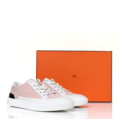 Hermes Canvas Calfskin Deep Sneakers 38 Framboise White 9 of 9