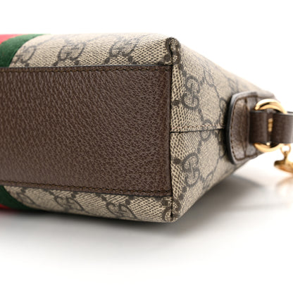 Gucci GG Supreme Monogram Textured Dollar Calfskin Web Small Ophidia Dome Shoulder Bag Beige Ebony New Acero 10 of 11