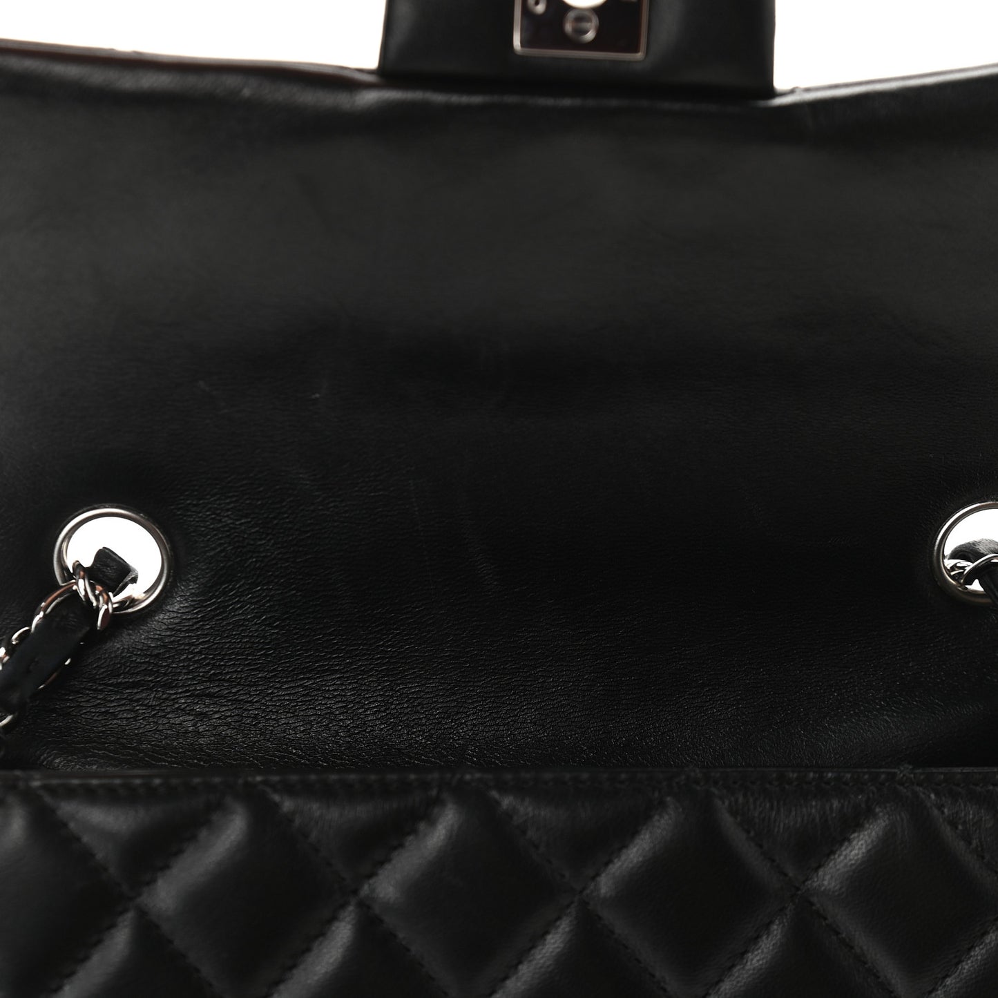 Lambskin Quilted Mini Rectangular Flap Black