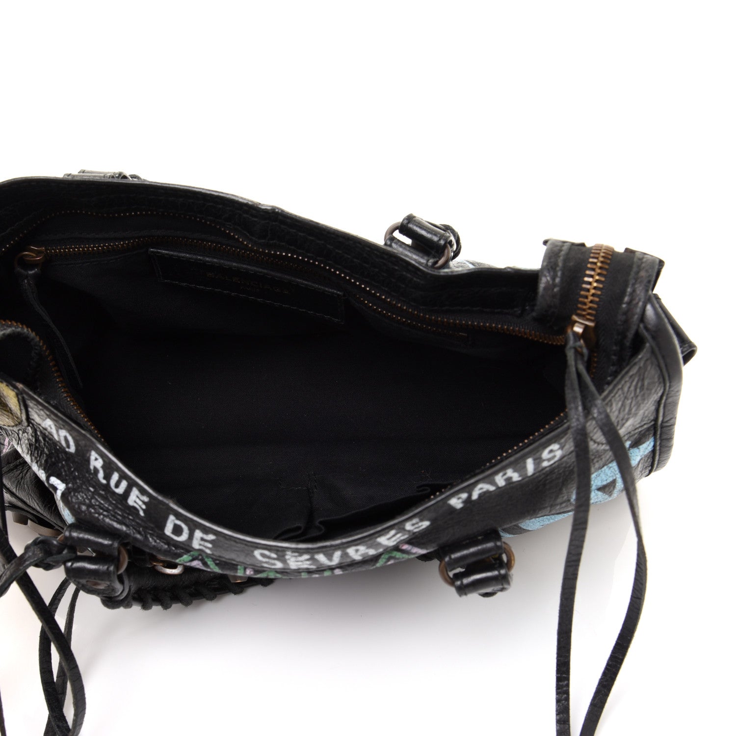 Balenciaga Agneau Graffiti All Over Classic Hardware S City Black Multicolor 4 of 10