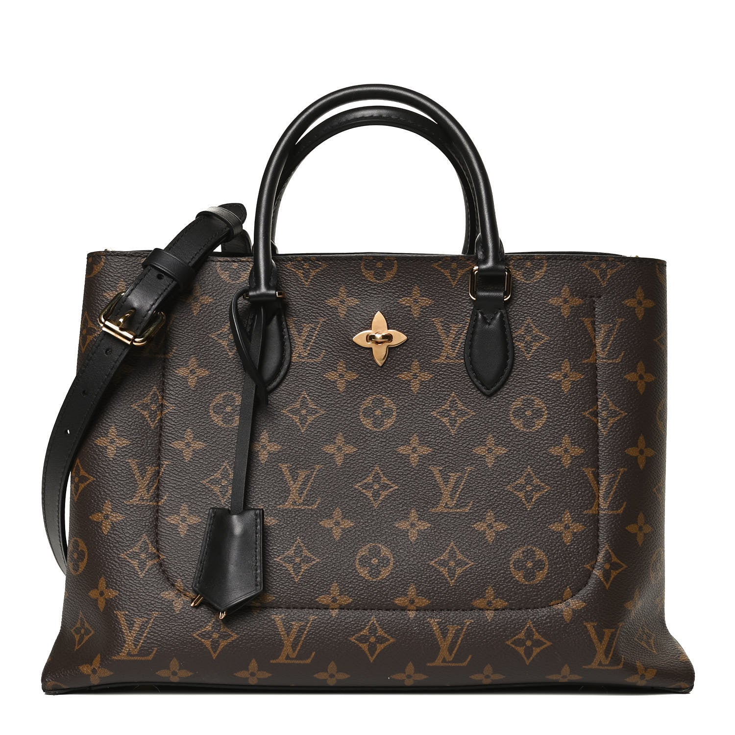 Louis Vuitton Monogram Flower Tote Black 1 of 12
