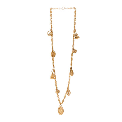 Chanel Metal CC Medallion Charm Long Necklace Gold 3 of 6