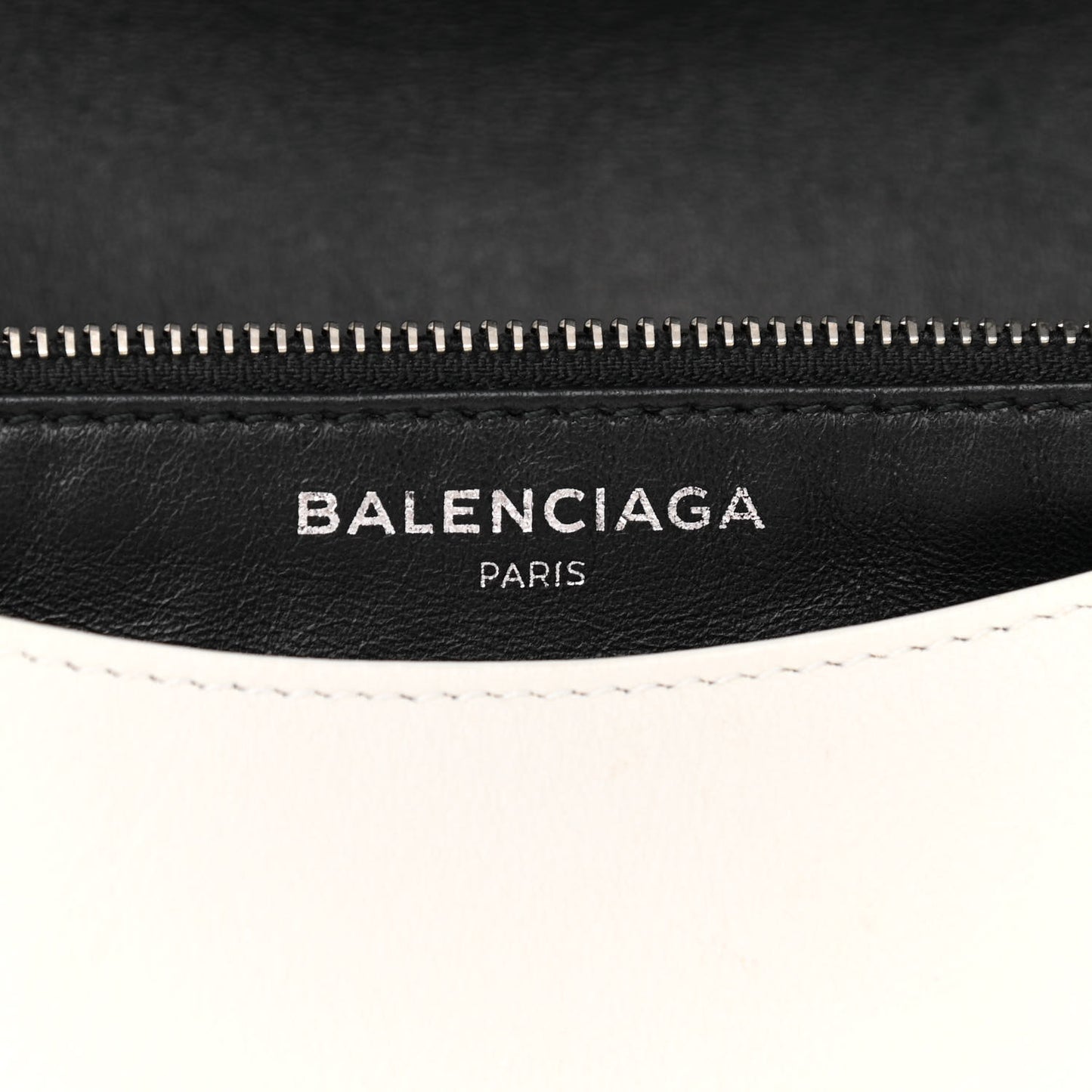 Pebbled Calfskin Chain Wallet White
