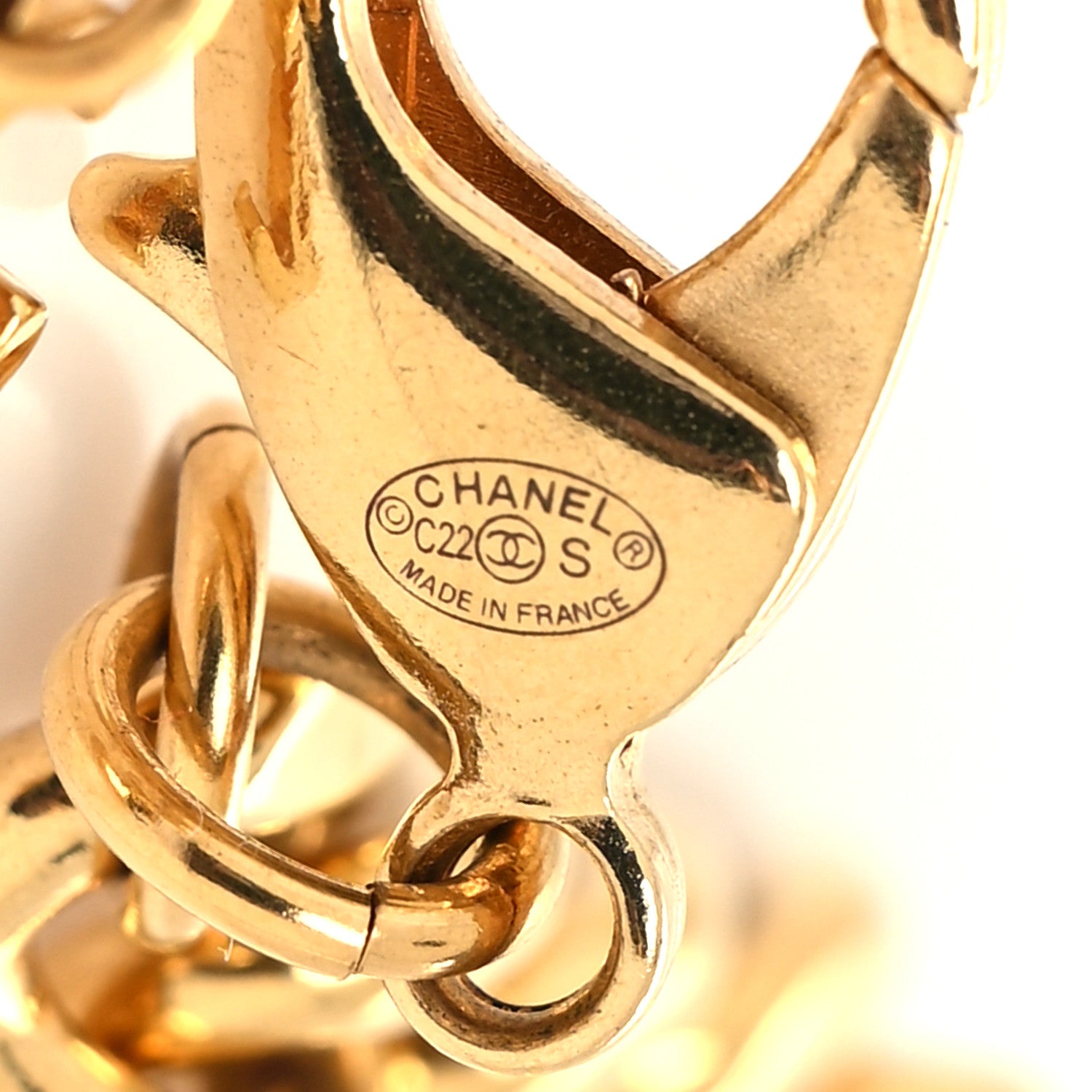 Chanel Resin CC Quilted Chain Belt Gold Pink 4 of 4