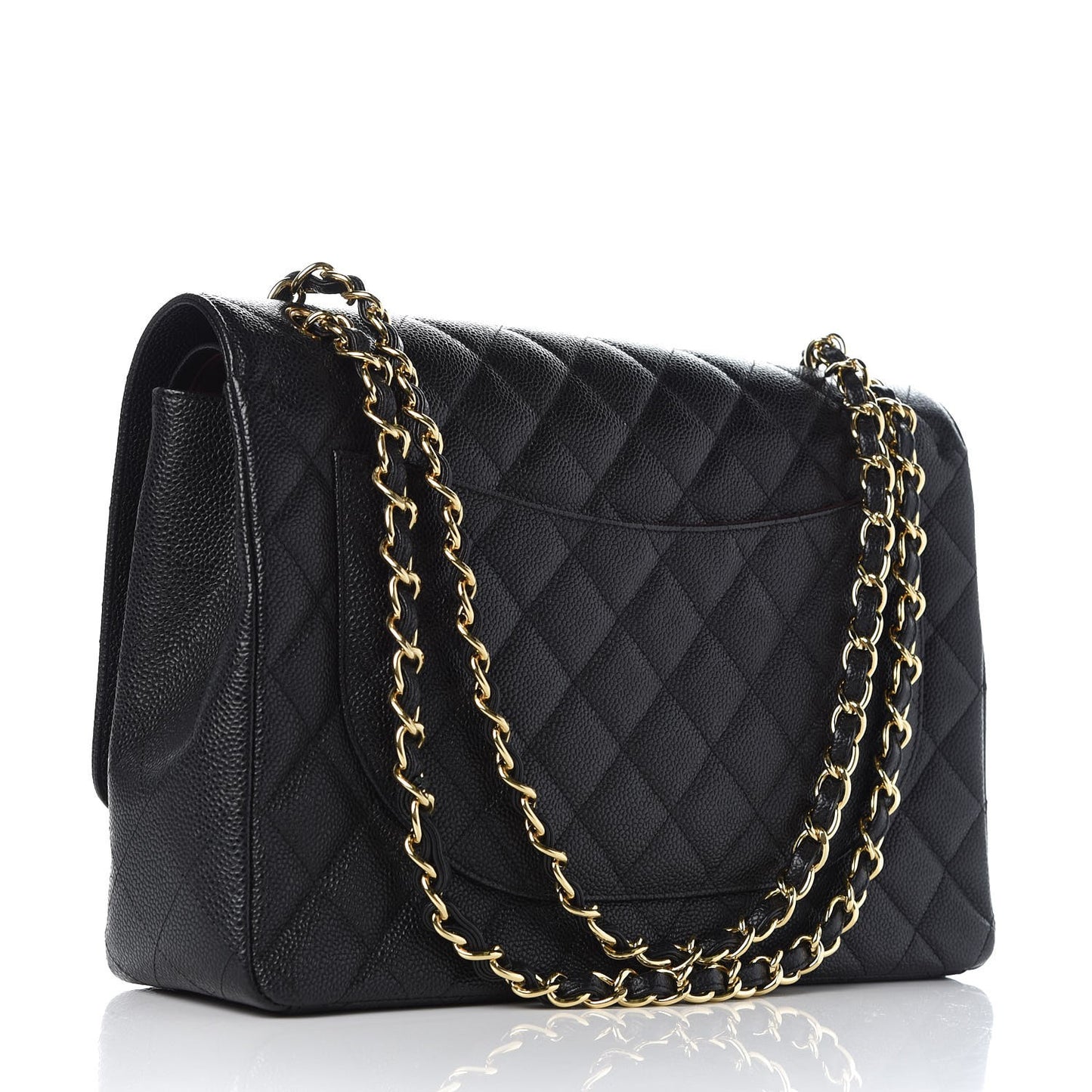 Caviar Quilted Maxi Double Flap Black