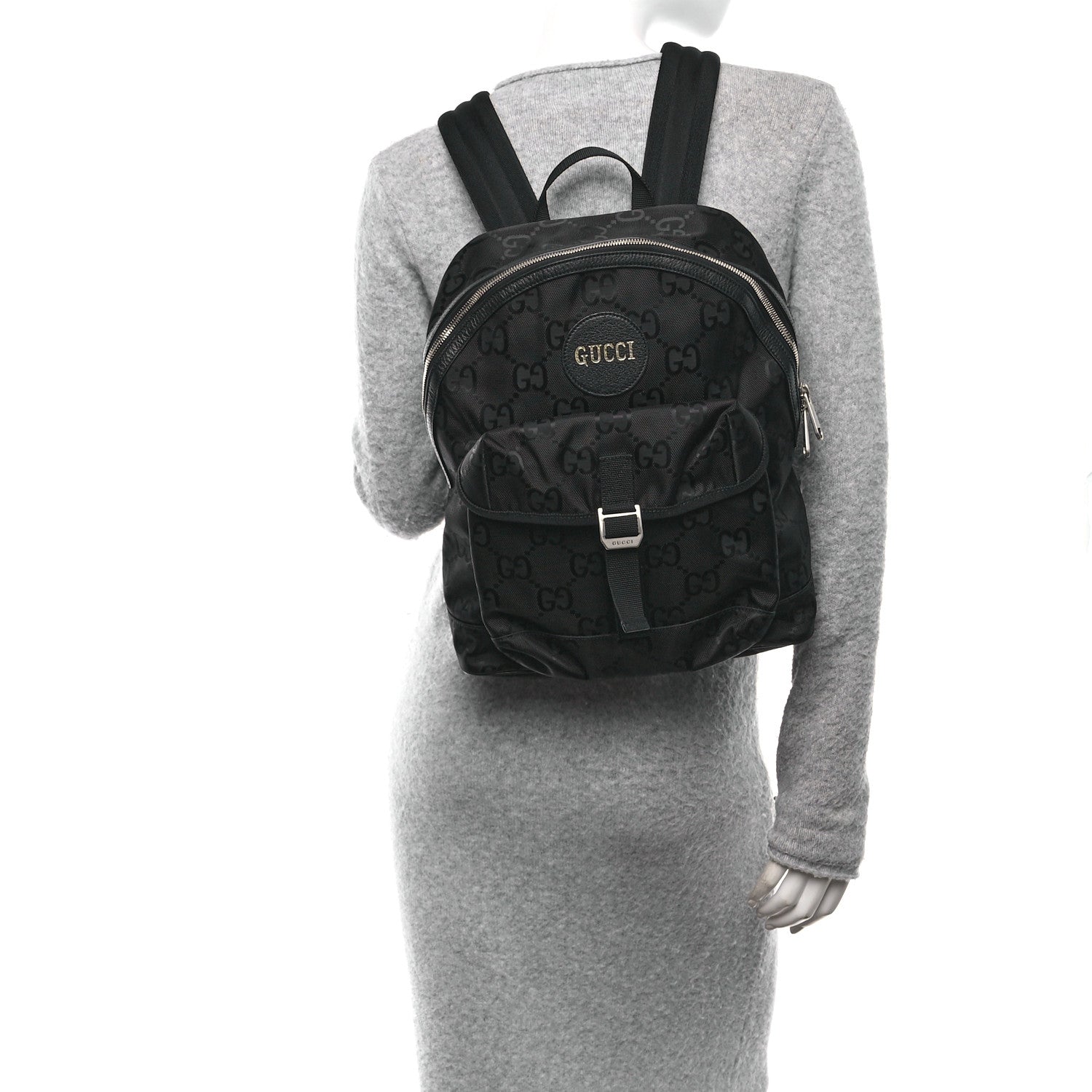 Gucci Econyl Nylon Monogram Off The Grid Backpack Black 2 of 10