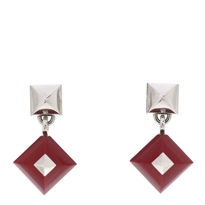 Hermes Palladium Medor Folk Earrings Rouge H 1 of 5