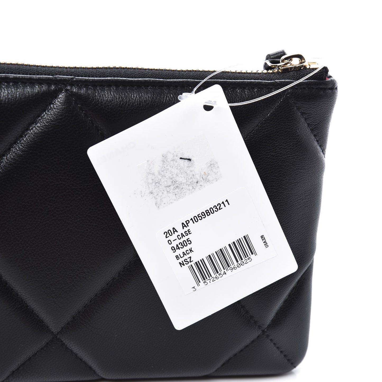 Goatskin Quilted 19 Cosmetic Case Black
