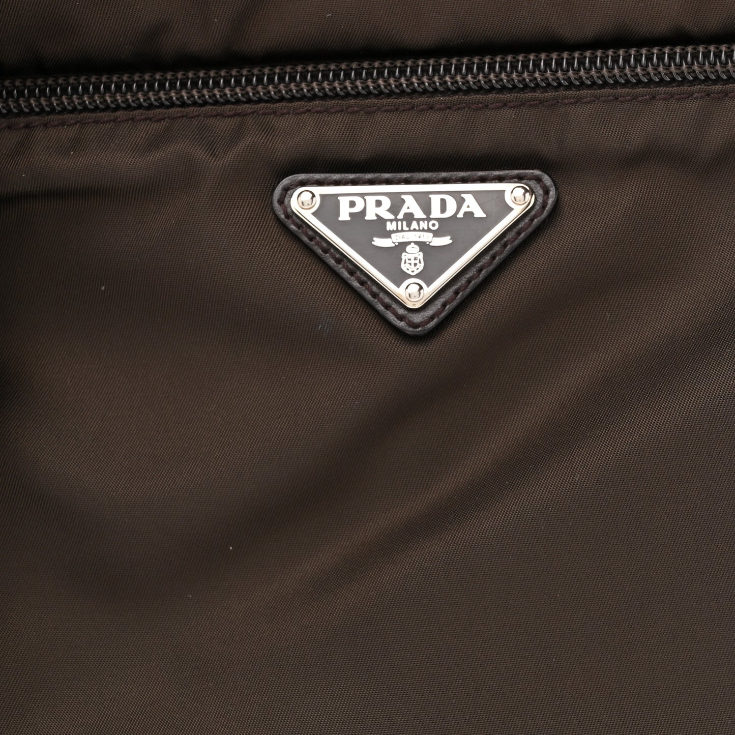 Re-Nylon Saffiano Pocket Flat Messenger Bag Cacao