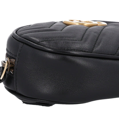 Gucci Calfskin Matelasse GG Marmont Belt Bag 75 30 Black 8 of 9