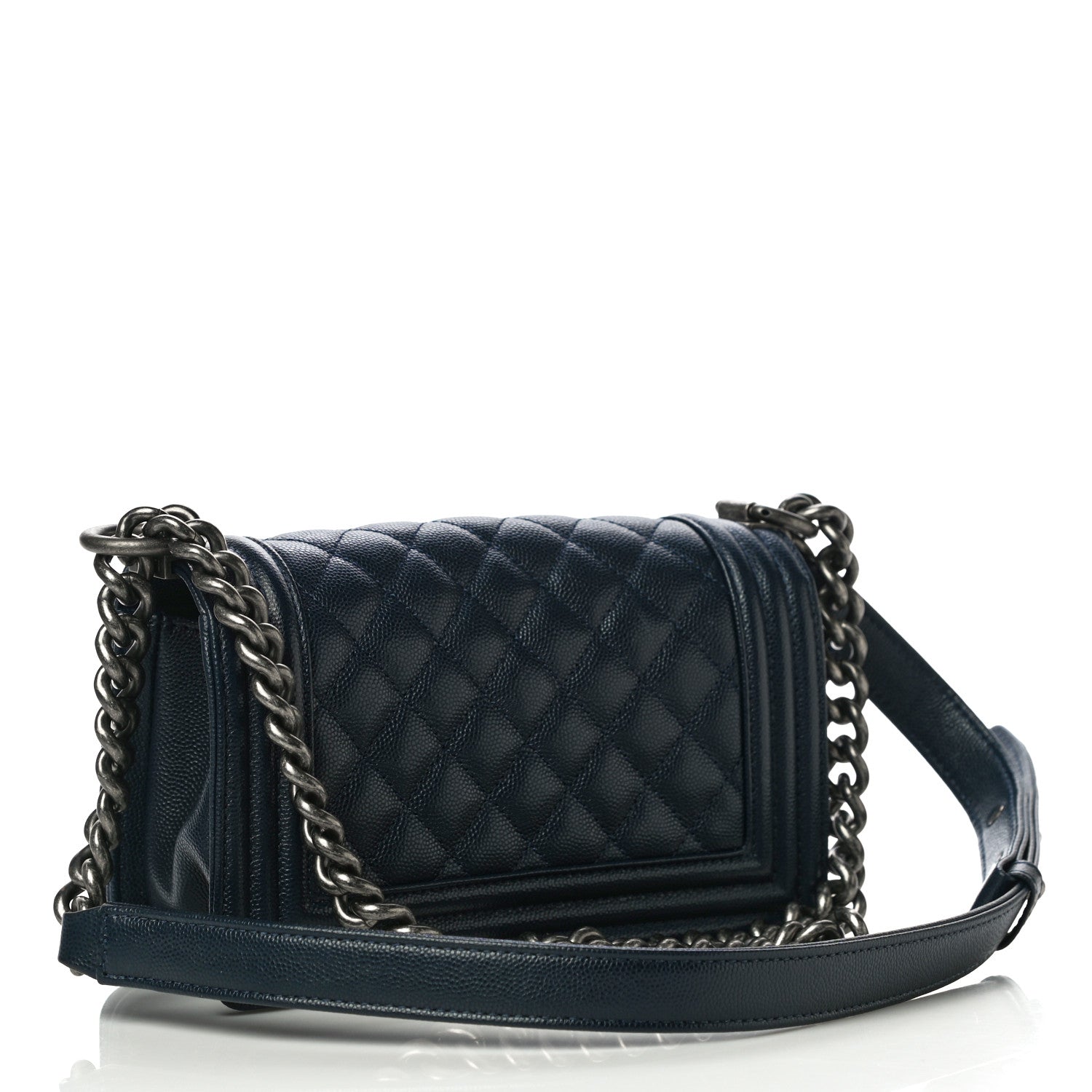 Chanel Caviar Quilted Small Boy Flap Navy 3 of 10