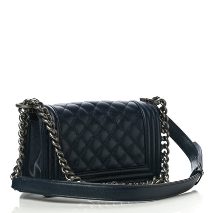 Chanel Caviar Quilted Small Boy Flap Navy 3 of 10