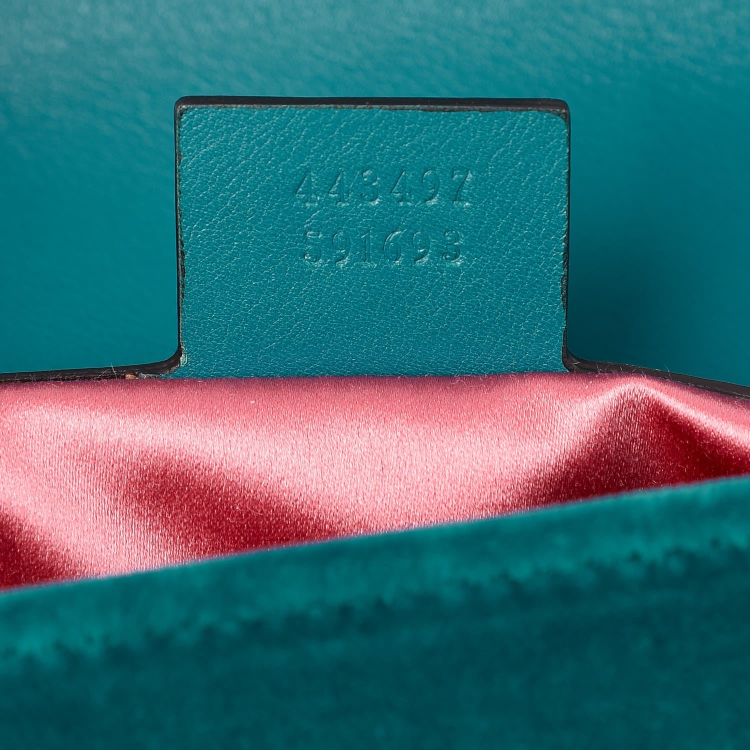Gucci Velvet Matelasse Small GG Marmont Shoulder Bag Pavone Cyan 7 of 7