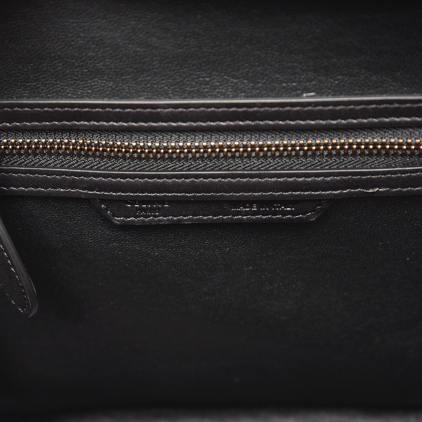 Shrunken Lambskin Micro Bi-Color Luggage Black White