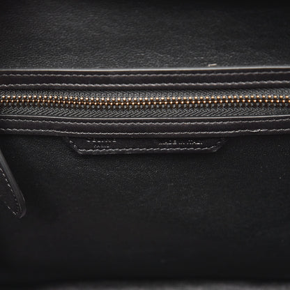 Celine Shrunken Lambskin Micro Bi-Color Luggage Black White 6 of 12