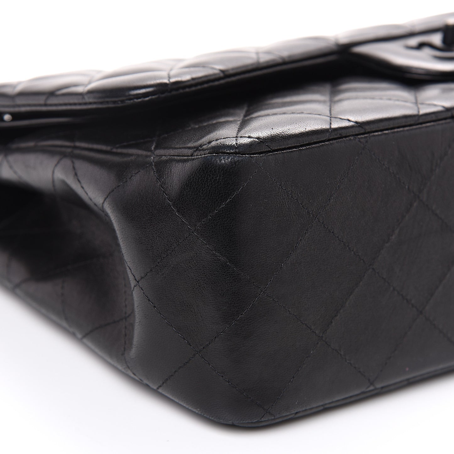 Lambskin Quilted Jumbo Double Flap So Black