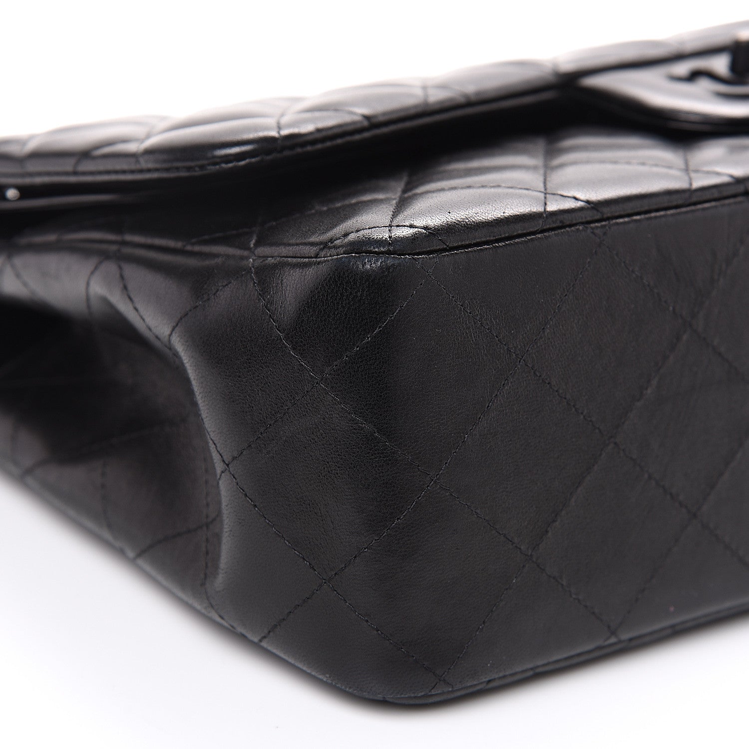 Chanel Lambskin Quilted Jumbo Double Flap So Black 8 of 19