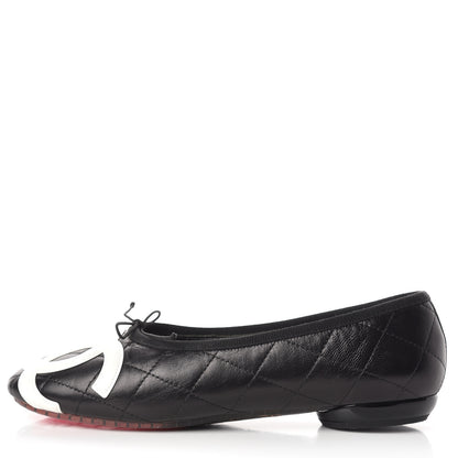 Chanel Lambskin Cambon Quilted Ballerina Flats 38 Black 1 of 10