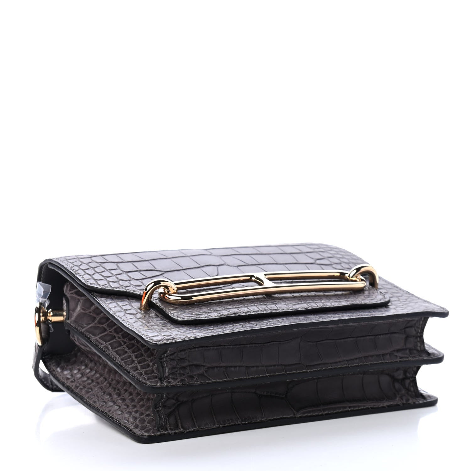 Hermes Matte Alligator Mini Sac Roulis Graphite 3 of 4