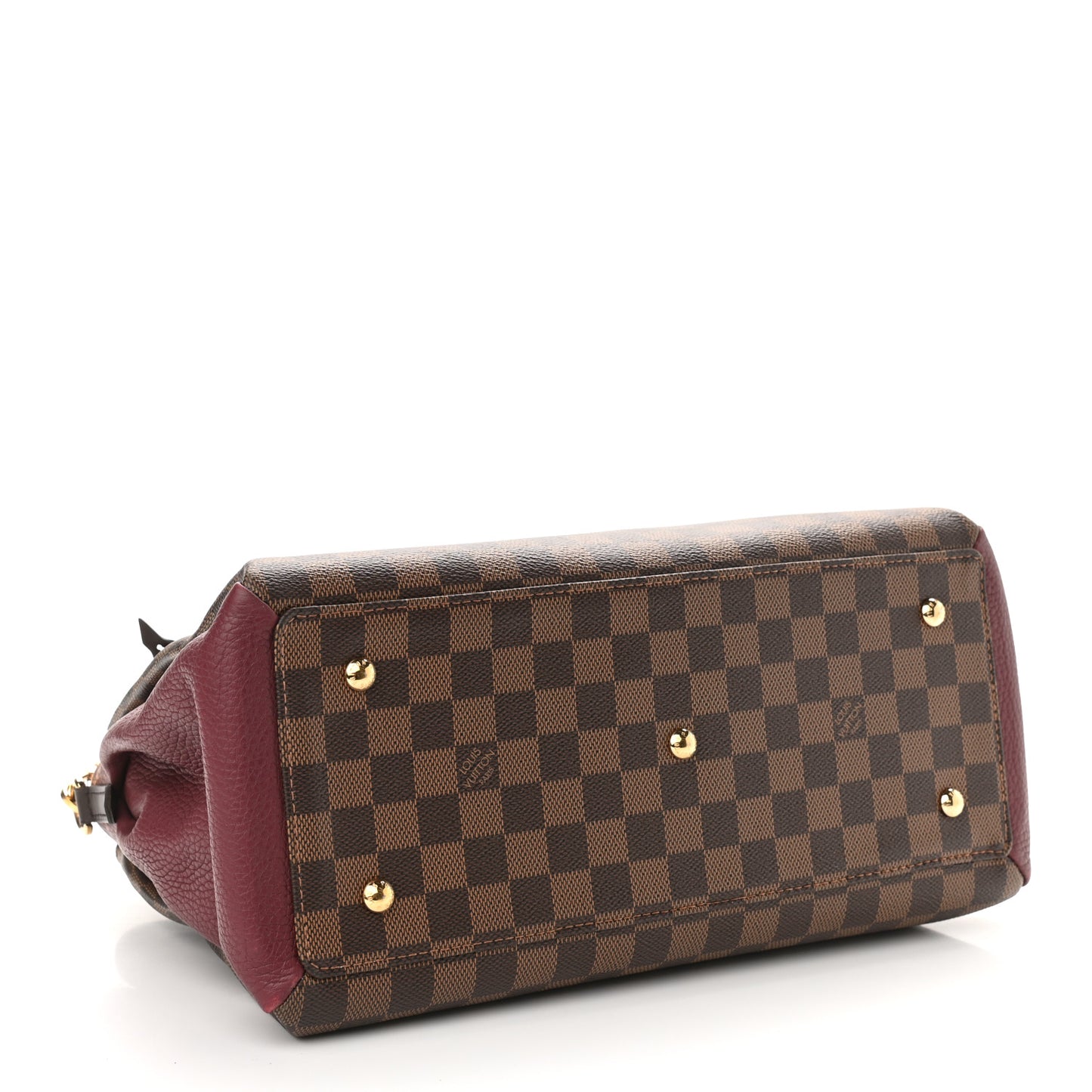 Cuir Taurillon Damier Ebene Normandy Bordeaux