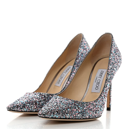 Jimmy Choo Coarse Glitter Romy 100 Pumps 37 Bubblegum 3 of 10