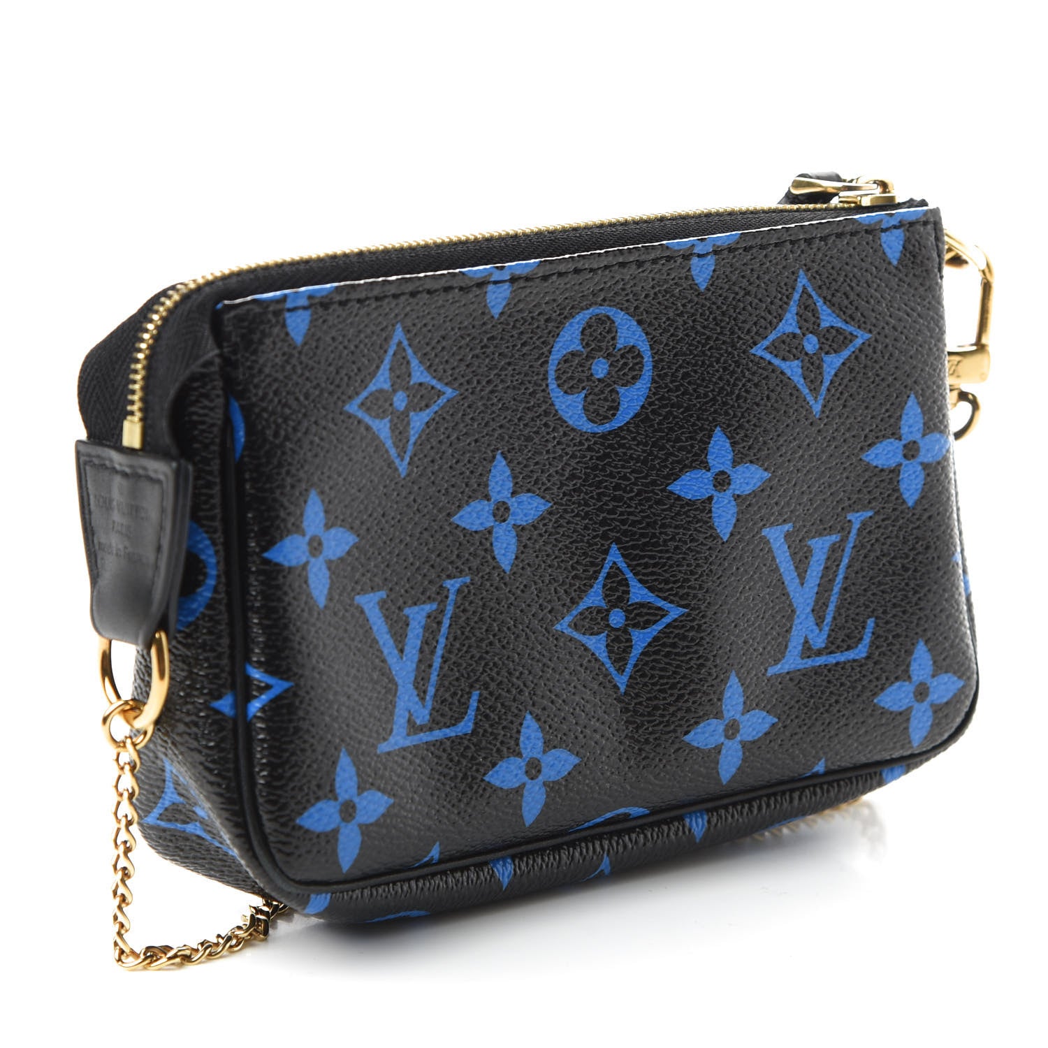 Louis Vuitton Colored Monogram Mini Pochette Accessories Blue Black 3 of 9