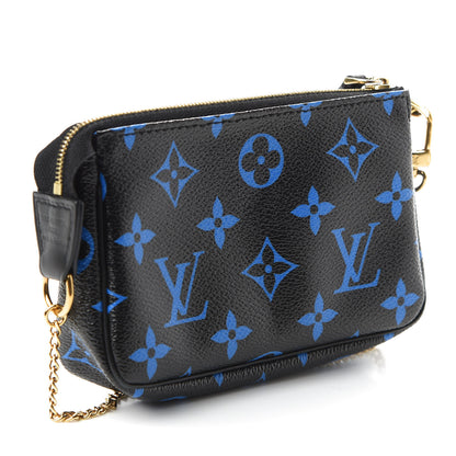 Louis Vuitton Colored Monogram Mini Pochette Accessories Blue Black 3 of 9
