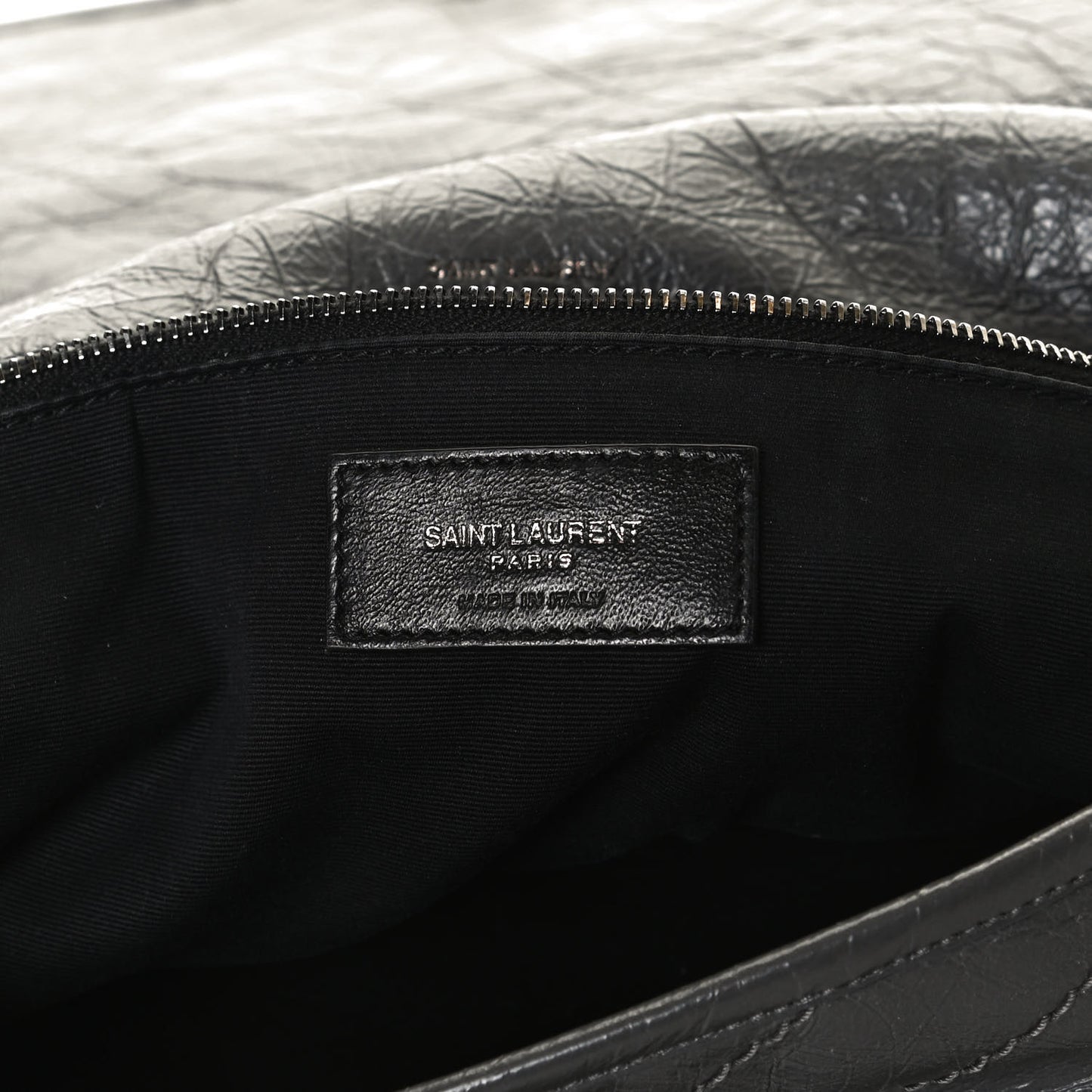 Crinkled Calfskin Matelasse Monogram Large Niki Chain Satchel Storm